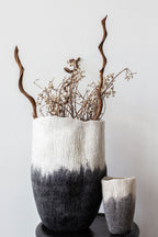 Eclipse Black & White Wool Floor Basket