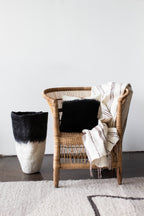 Eclipse Black & White Wool Floor Basket
