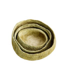 Olive Green Hand-Felted Wool Nesting Baskets