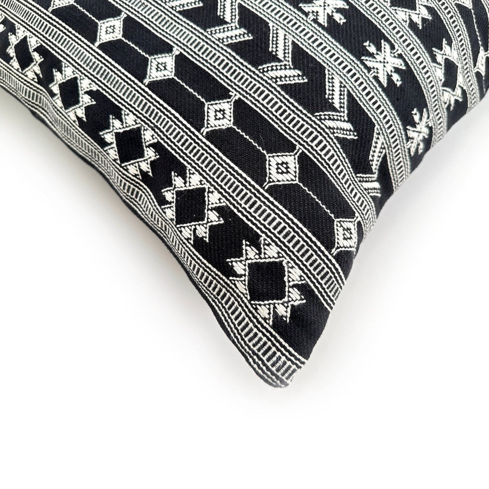 Black & White Aztec Print Pillow Cover - 20x20"