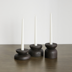 Organic Wood Taper Candlestick Holder