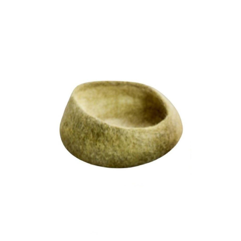Olive Green Hand-Felted Wool Nesting Baskets