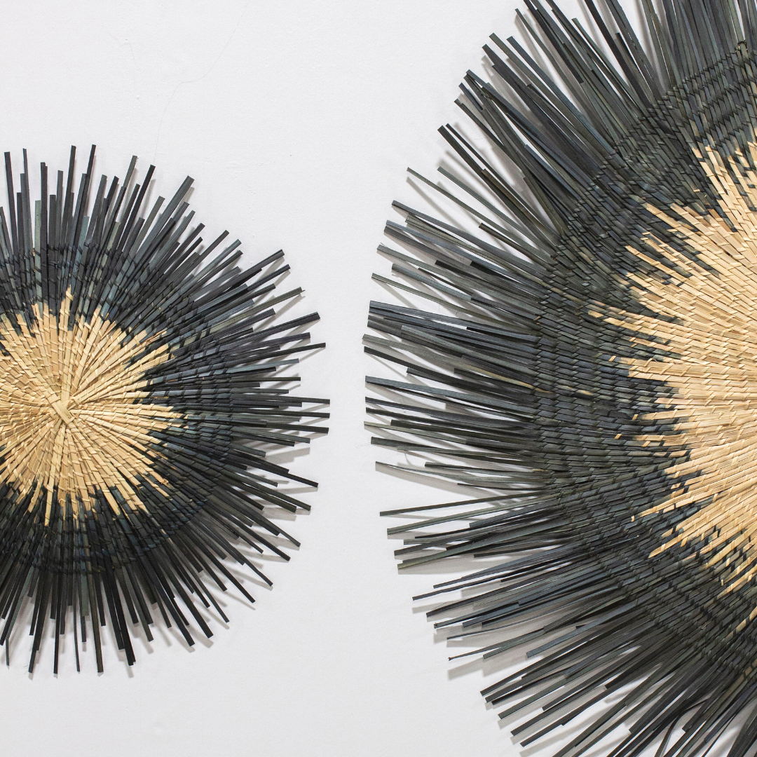 Usiku Black and Natural Woven Wall Art