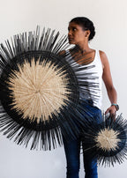 Usiku Black and Natural Woven Wall Art