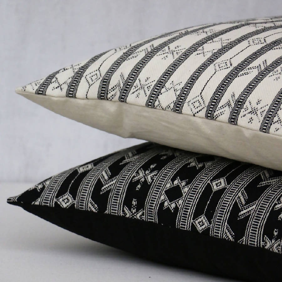 Black & White Aztec Print Pillow Cover - 20x20"