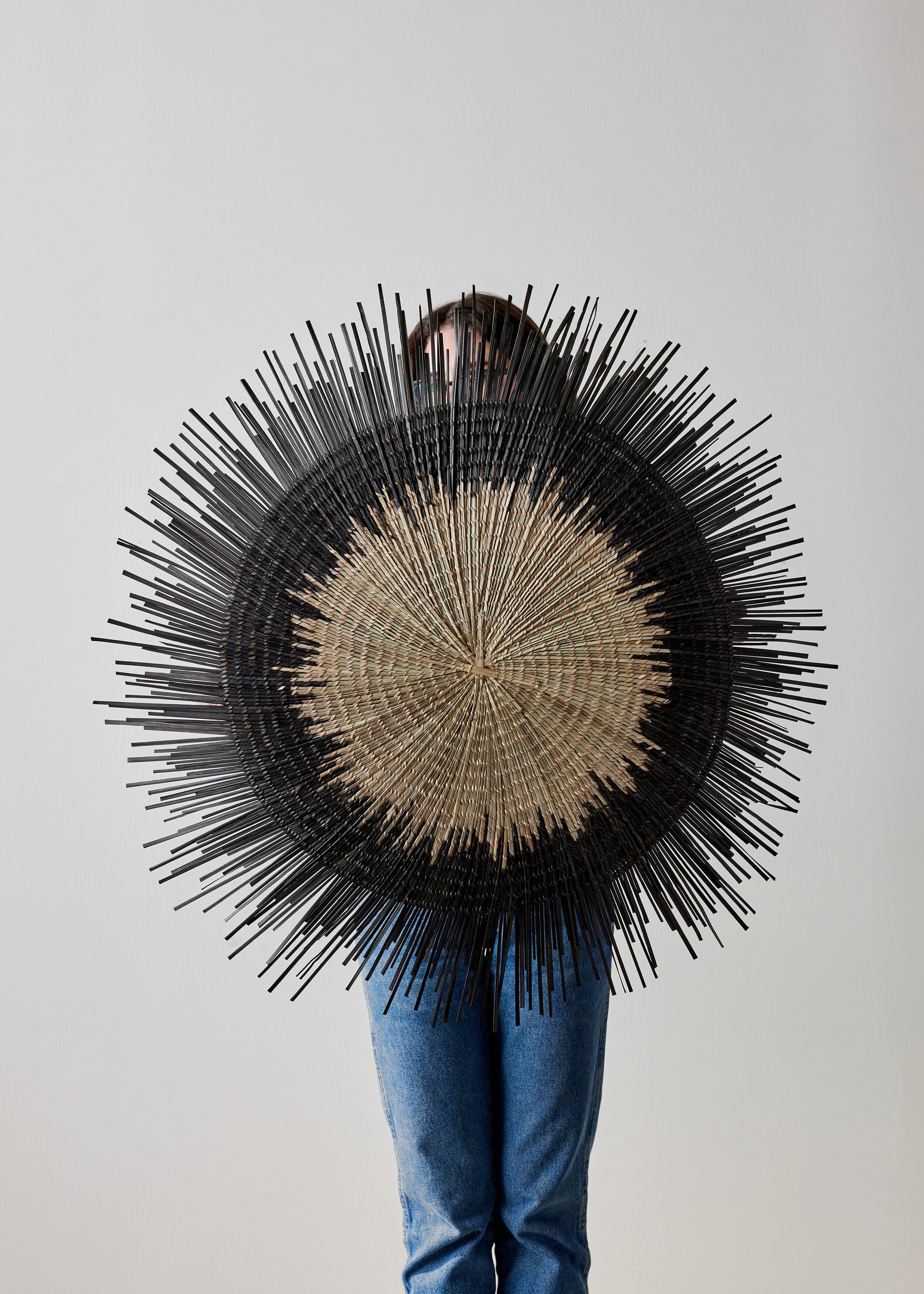 Usiku Black and Natural Woven Wall Art