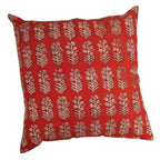 Red Ember Hand Block Print Pillow Cover - 20 x 20"