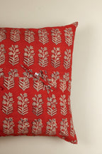 Red Ember Hand Block Print Pillow Cover - 20 x 20"