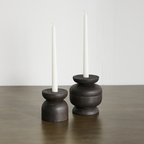 Organic Wood Taper Candlestick Holder