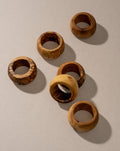 Natural Olive Wood Napkin Rings - Set of 6