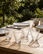 Handblown Hammered Funneled Glasses | Set of 2