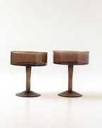 Handblown Hammered Coupe Cocktail Glass Pair