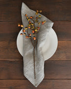 Stone Washed Linen Hemmed Dinner Napkins