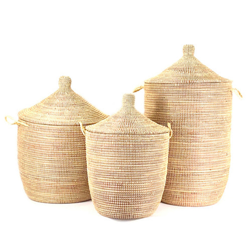 Dou Lid Storage Basket Monochrome Natural - Large
