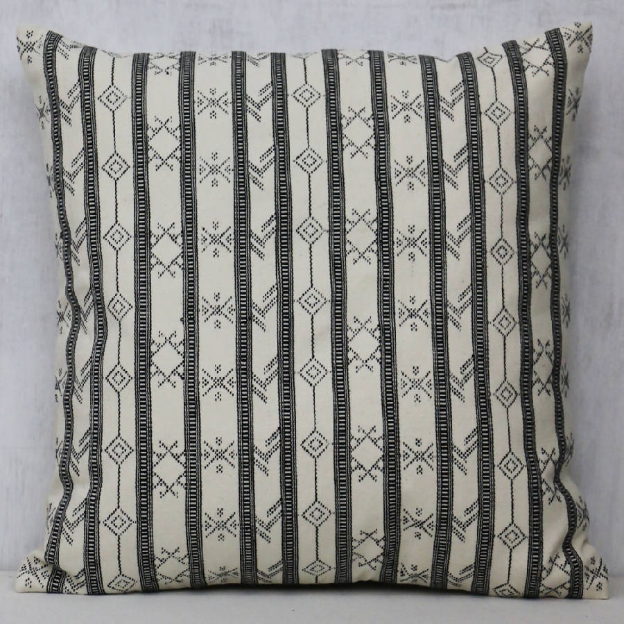 Black & White Aztec Print Pillow Cover - 20x20"