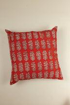 Red Ember Hand Block Print Pillow Cover - 20 x 20"