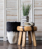 Eclipse Black & White Wool Floor Basket
