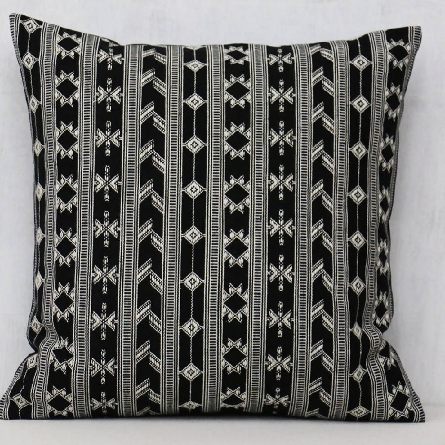 Black & White Aztec Print Pillow Cover - 20x20"