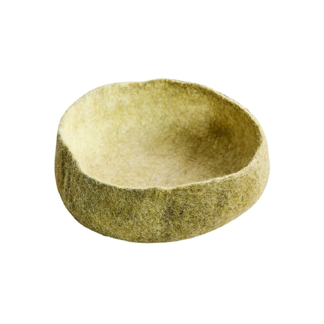 Olive Green Hand-Felted Wool Nesting Baskets