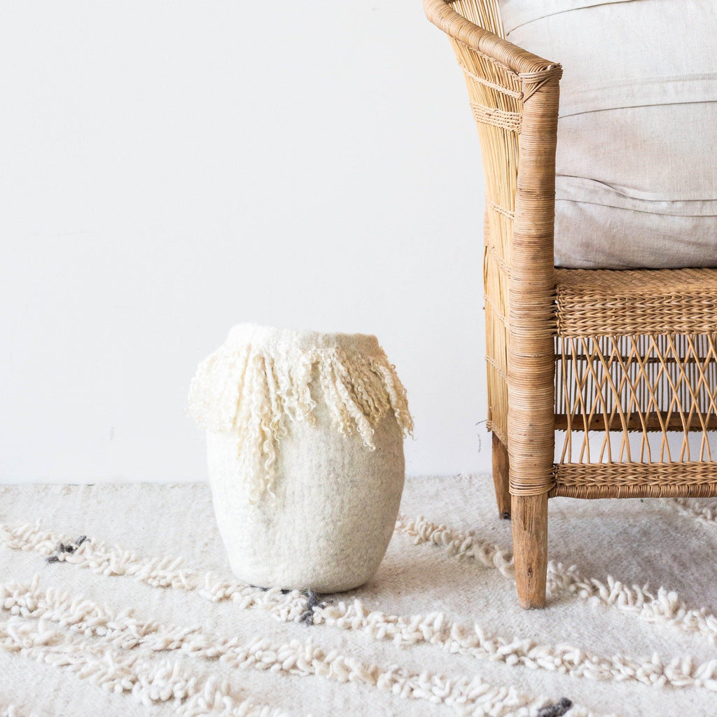 Fringed Skirt Mohair Decorative Wool Basket