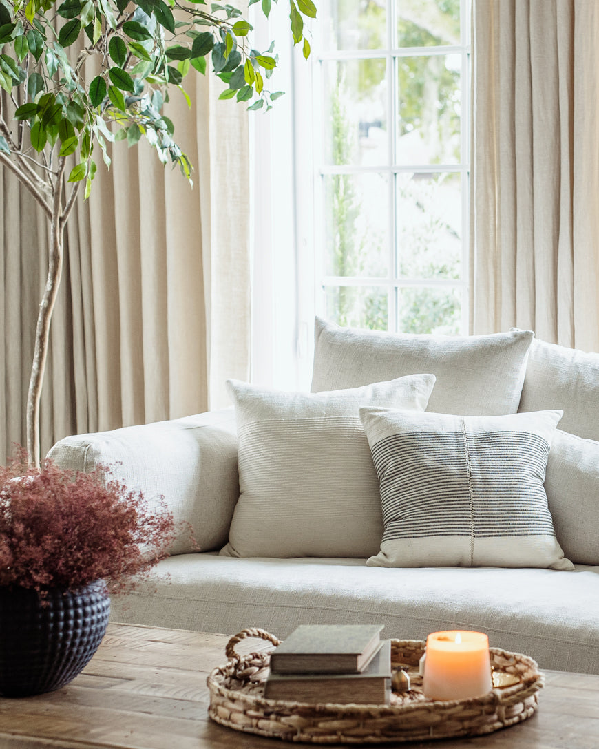 Riviera Hand-Stitch Throw Pillow - 18x18"